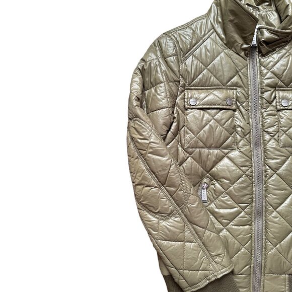 DKNY Women's “Avril” Olive Diamond-Quilted Bomber Jacket (Size XS) - Picture 8 of 11